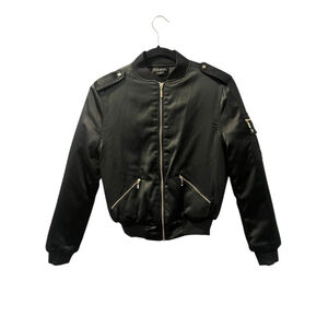 Marciano Black Luxury Bomber Jacket Size XS Women's Puffer Pockets Casual Zipper